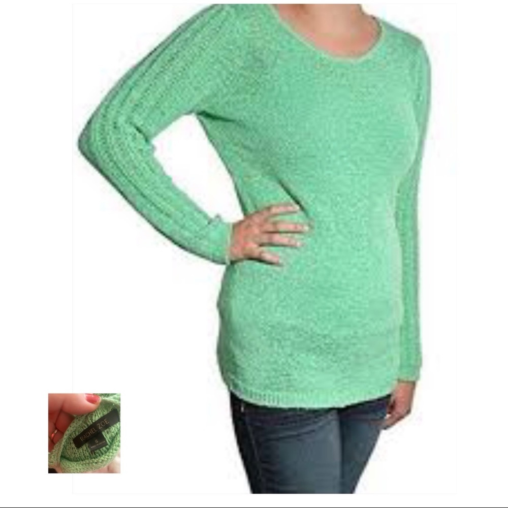 Rachel Zoe Mint Green Karla Mixed Knit Sweater
